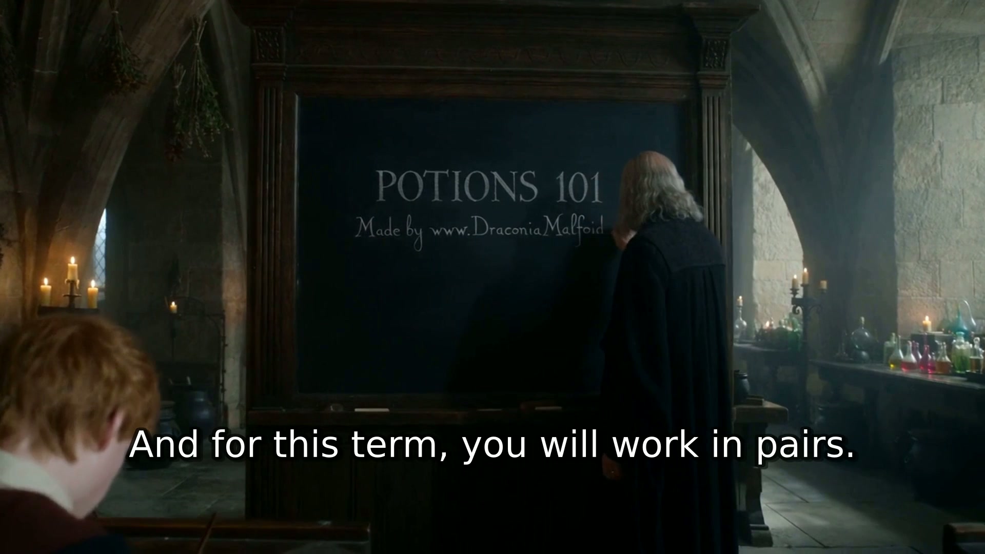 Potions 101 begins: "And for this term, you will work in pairs."